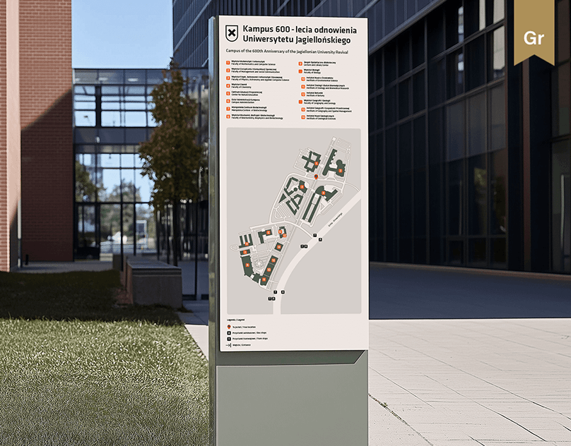 Wayfinding at Campus of the Jagiellonian University