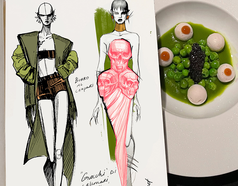 Fashion illustrations inspired by beautiful food