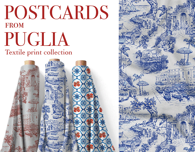 Postcards from Puglia - Textile print collection