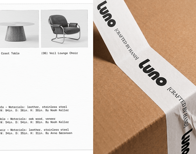 LUNO furniture studio | Brand Identity & Packaging