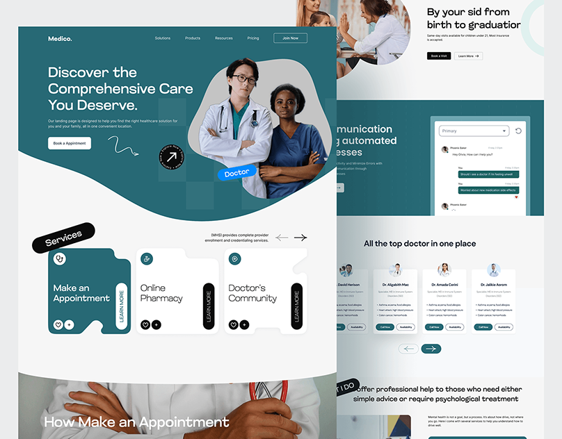 Healthcare Service Page Design | UIUX | Medical Website