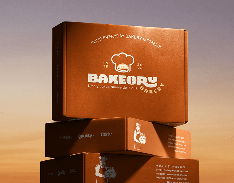 Bakery logo, Branding and Packaging design
