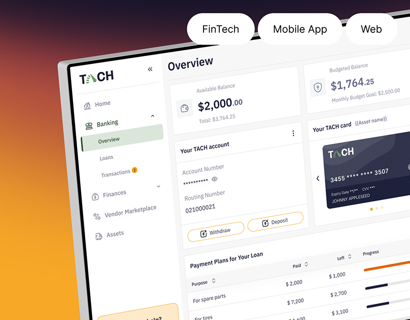 TACH - Business Banking for Carriers SaaS UX/UI Design