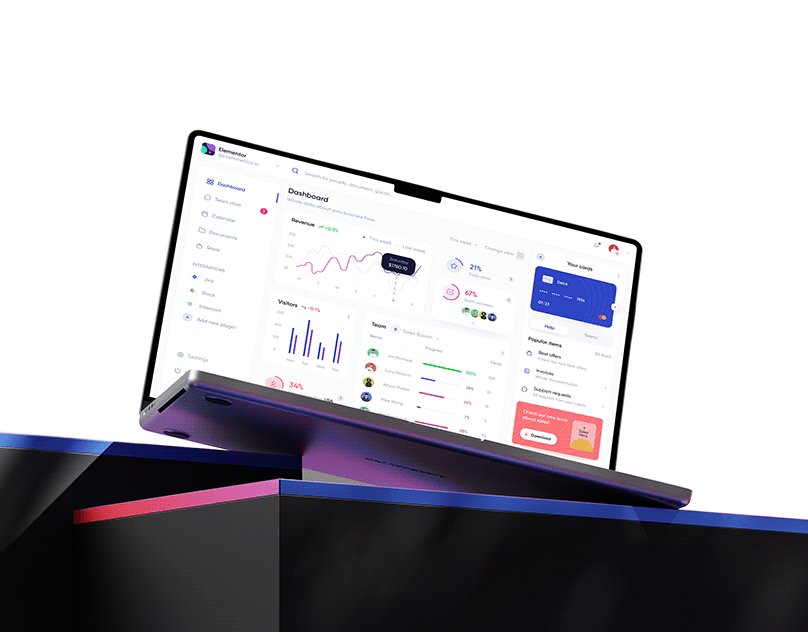 Elementor dashboard design