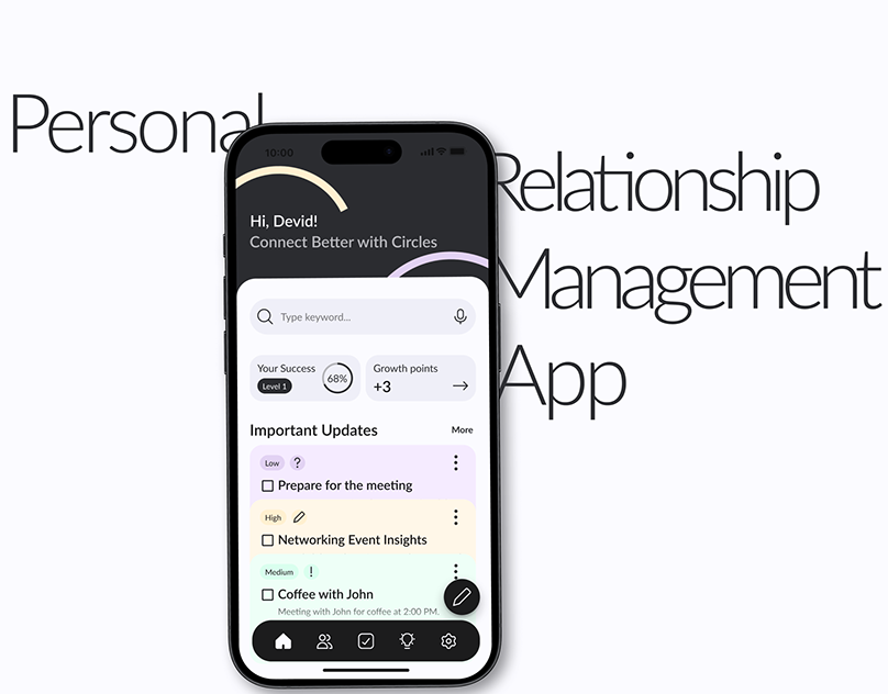 PRM Mobile App UX/UI Design with AI-Powered Insights